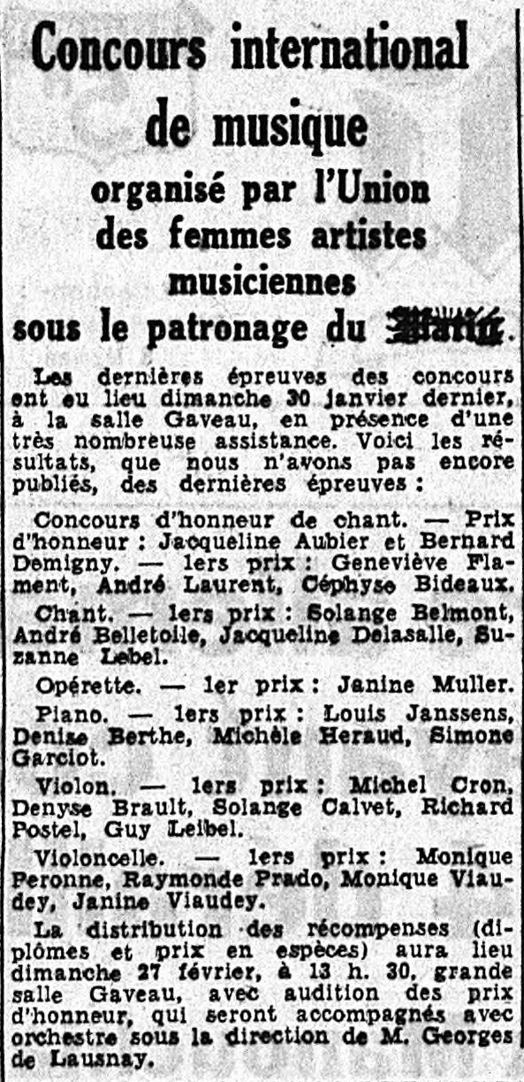 Journal Le Matin 1944