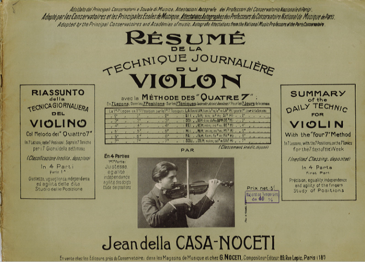 Couverture du recueil d'exercices de Jean della Casa-Noceti