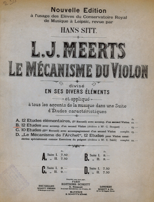 Couverture des Etudes de L. J. Meerts