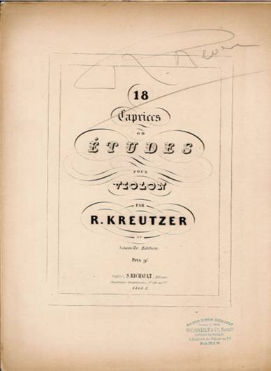 Edition des études de Kreutzer publiée entre 1841 et 1862