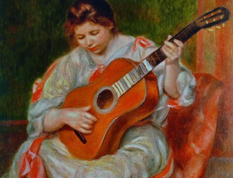 Pierre-Auguste Renoir - Joueuse de guitare - détail