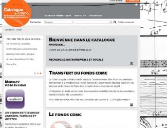 Page d'accueil du catalogue du CDMC