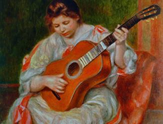 Pierre-Auguste Renoir - Joueuse de guitare - détail